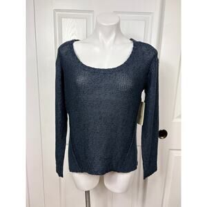 RD Style Twisted Seam Pullover Women's Sweater Navy Blue Size L NWT
